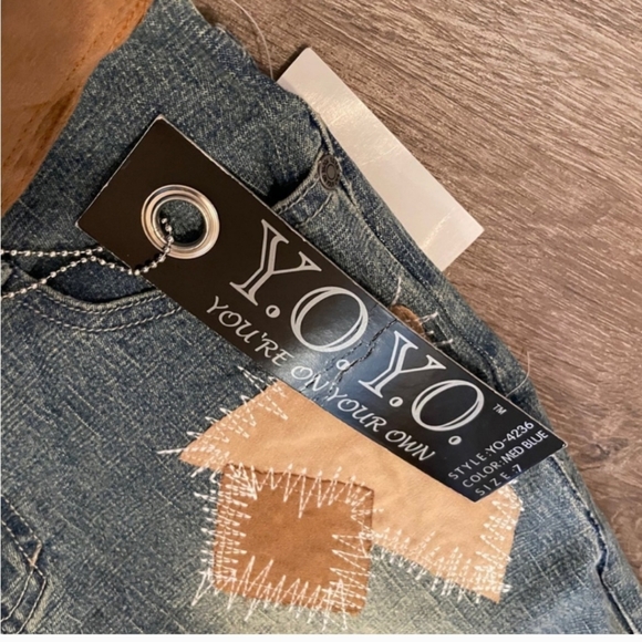 Y.O.Y.O.Vintage 80s Country Hippee Patch Work NWT Size 7 - Picture 3 of 10